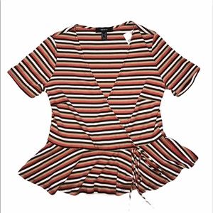 Forever 21+ striped shorts sleeve top 0X